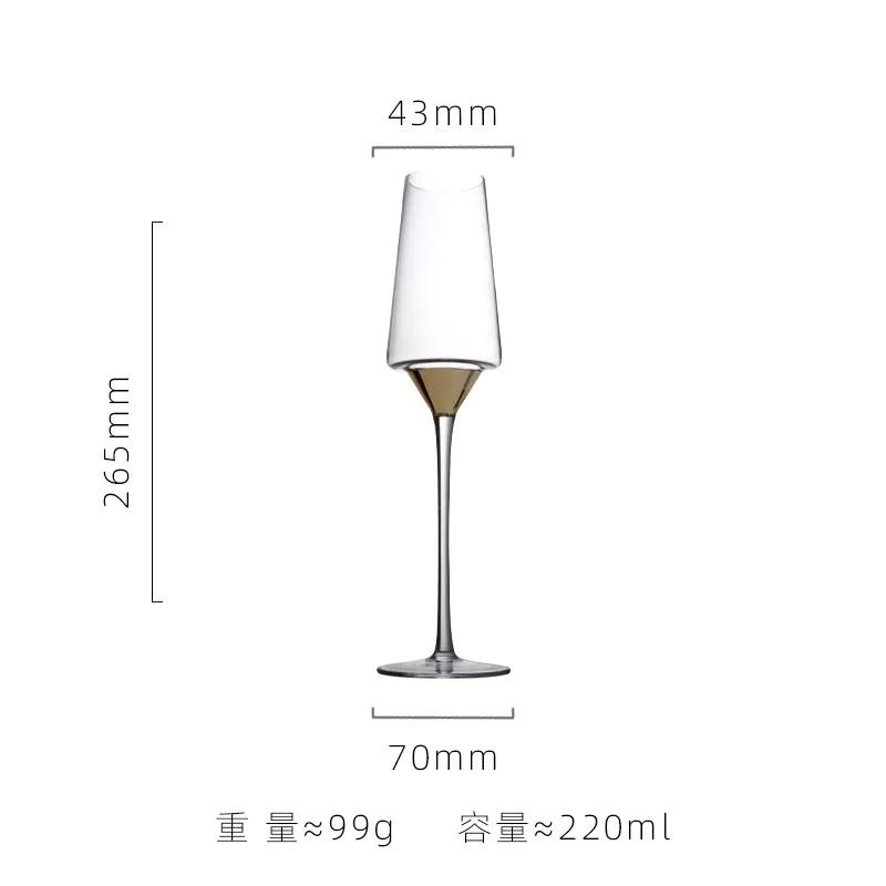 Nordic Light Luxury Golden Wine Glasses Burgundy Glass Goblets Home Whiskey Glasses Barware Showroom Wine Cabinet Decoration