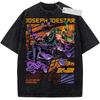 Washed Tee Anime Jojo's Bizarre Adventure Joseph Joestar Kira Killer T-shirt Men Manga Vintage Tshirts Harajuku Washed Cotton T Shirt Oversize