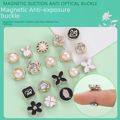Concealed Adjustable Magnetic Button with Mother-of-Pearl Finish