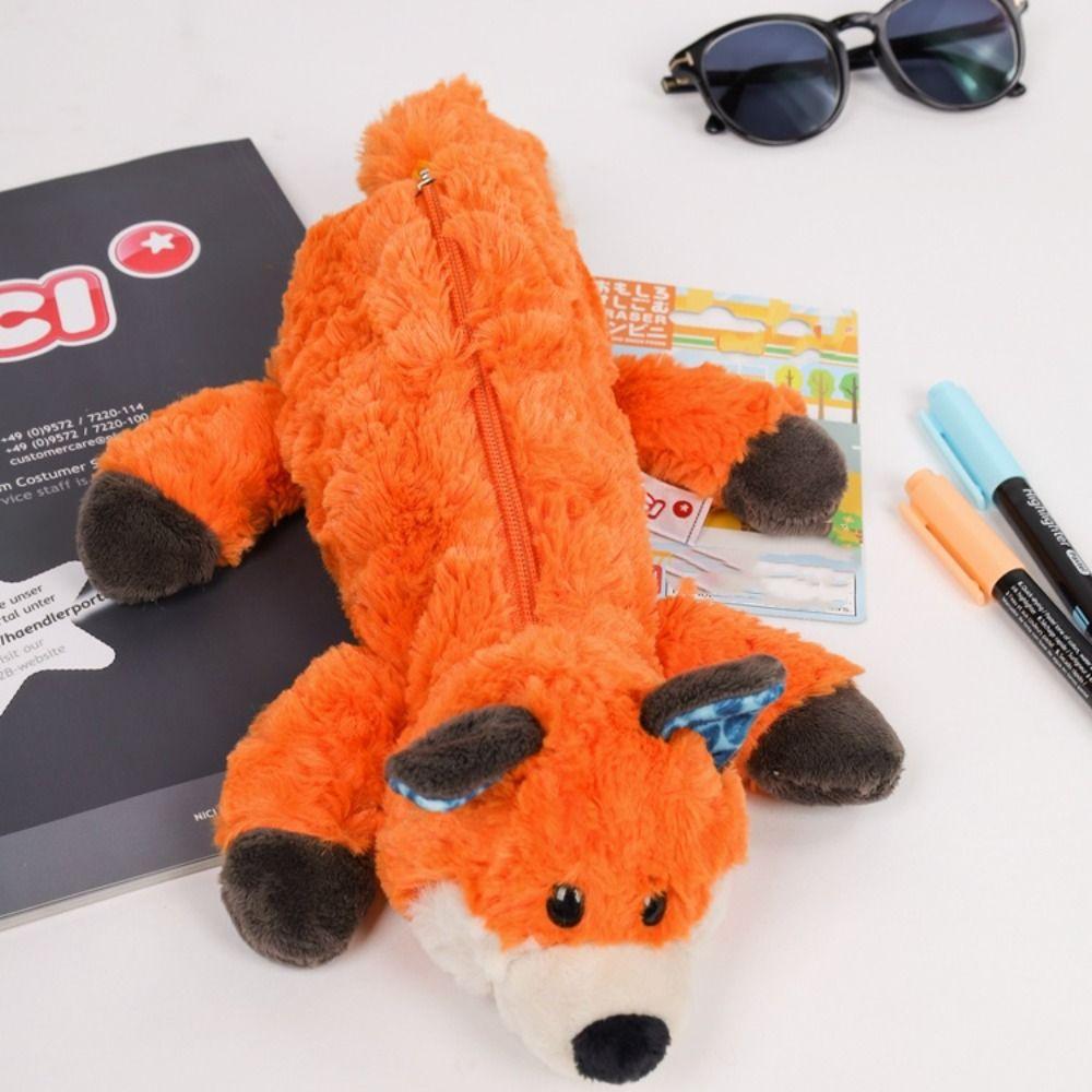 Forest Animal Pencil Case Stuffed Stationery Storage Bag Makeup Bag Plush Pen Bag  School Supplies
