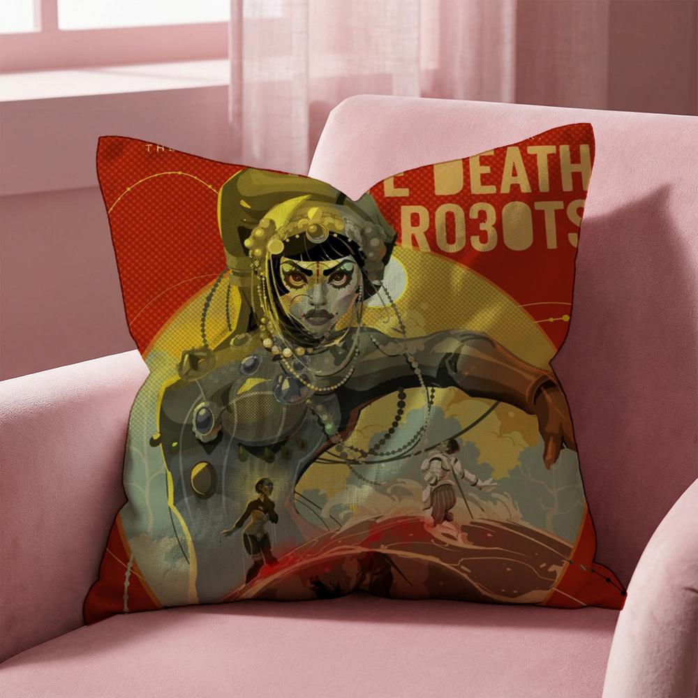 Love D-Death Robots Cushion Cover Multi-Scene Pillow Cover for Home & Car - Reversible, Soft & Durable for Daily Use