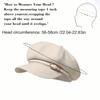 1PC Peak Cap Vintage Belt Buckle Design Gift Accessories Versatile Beret Cool Leather Brim Fashion Octagonal Hat Warmth 58-60cm
