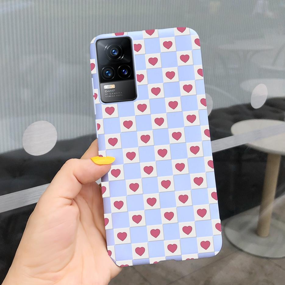 Vivo V21 Kılıfı Vivo V21e Yumuşak Silikon Sevimli Çizgi Film Çiçekli Arka Kapak Telefon Kılıfı Vivo V21 V 21 E İçin Fundas VivoV21 Çantalar Capa