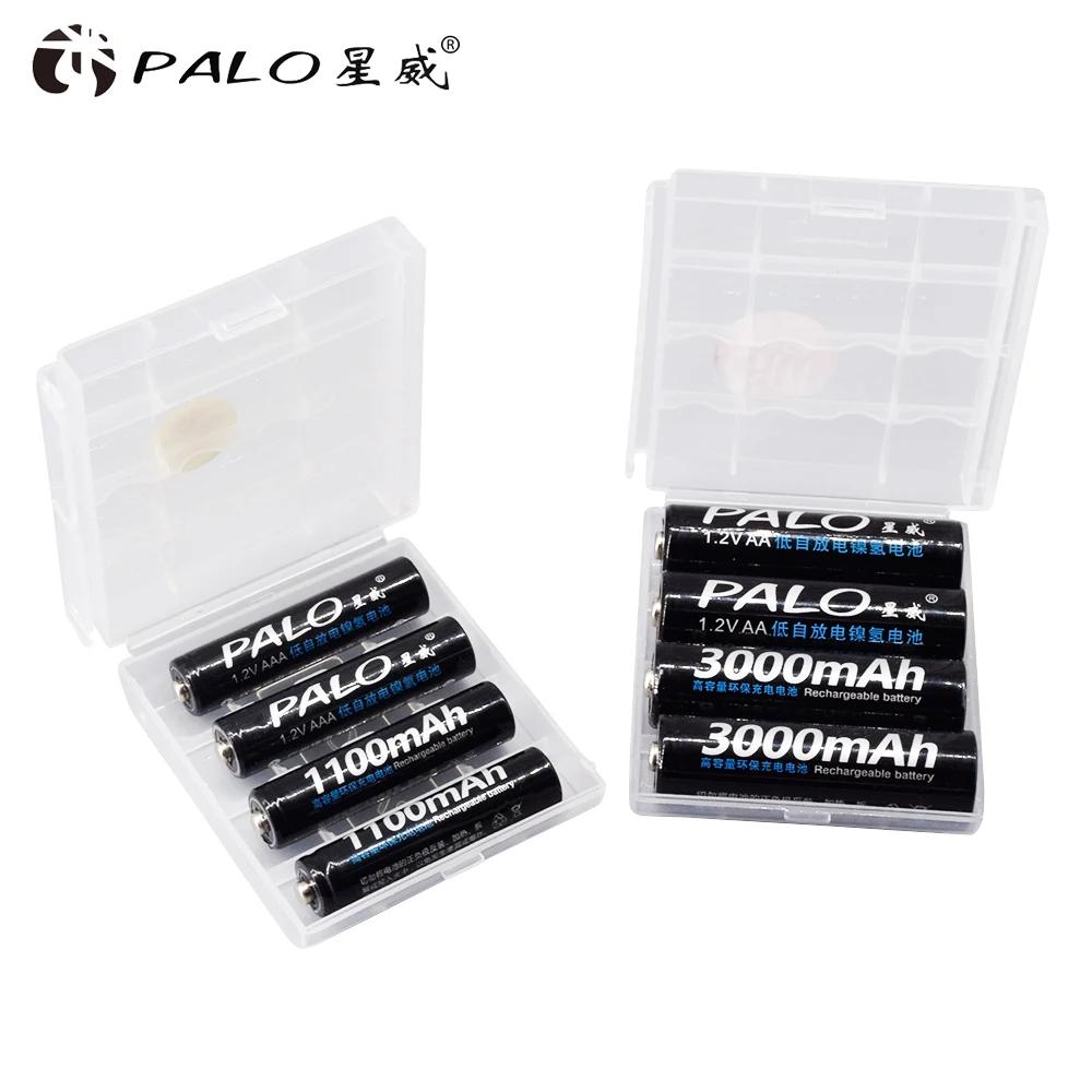 PALO AA 1.2v Rechargeable Batteries + AAA rechargeable battery for toys + 1.2V Battery charger for 1.2V Ni-MH AA AAA battery