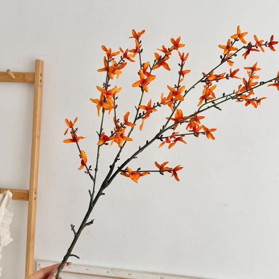 45 Inch Artificial Forsythia Flower Branches Fake Spring Forsythia Stem Faux Winter Jasmine Branches for Vase Floral Arrangement Party Home Decoration