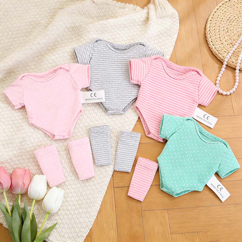 Vêtements pour poupée bébé pour poupées reborn de 20 cm Ensemble pour poupées de 7,87 pouces Pull Combinaison Vêtements pour poupée Jouet à habiller DIY Accessoires pour poupée