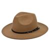 Retro Plush Jazz Multi Color Flat Big Brimmed Hat With Fashionable Personality