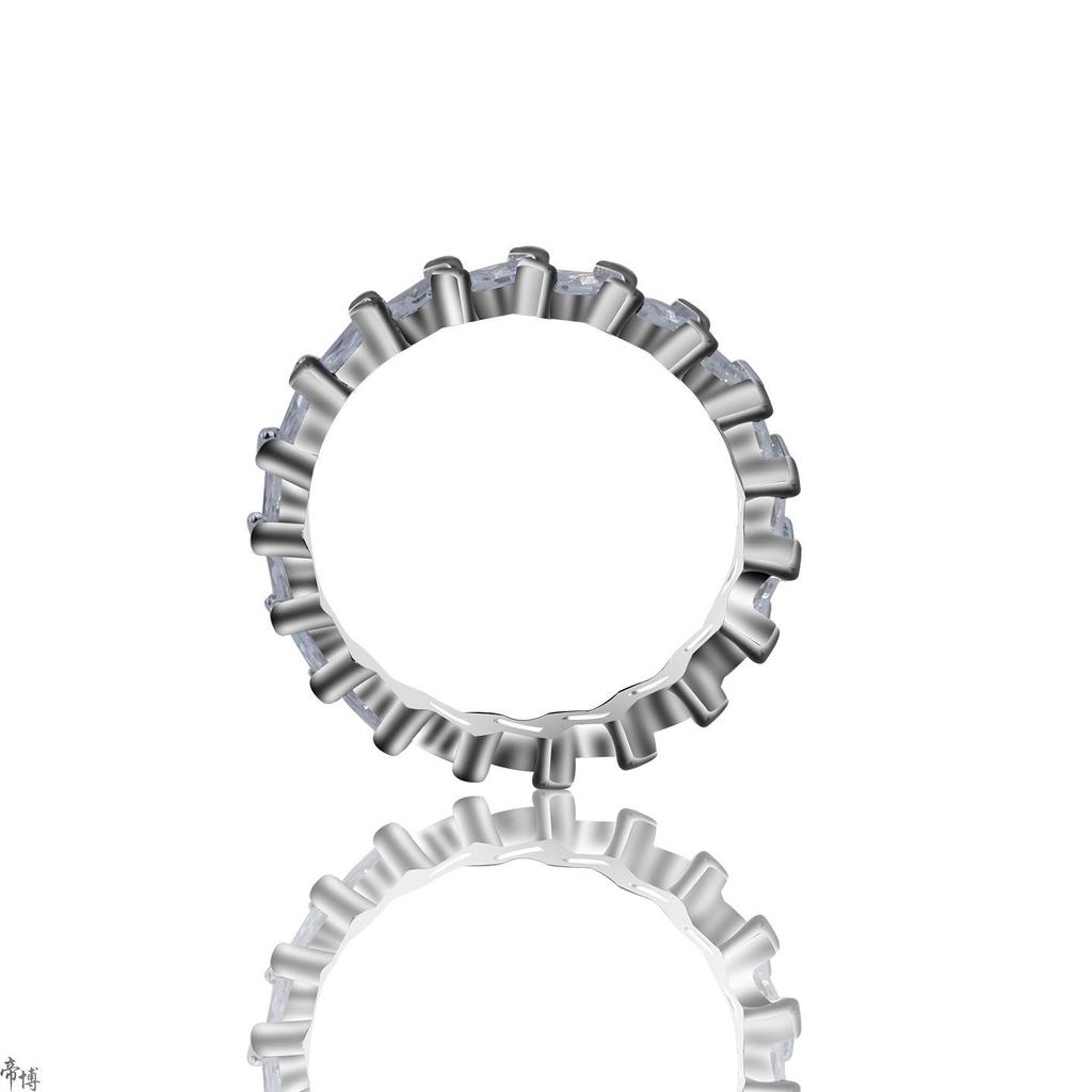 S925 Sterling Silver Wave Z-Shape Zircon Inlaid Fashion Ring for Women