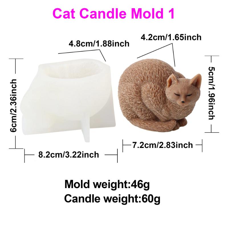 3D Schnauzer Puppy Silicone Mold DIY Cute Kitten Puppy Handmade Candle Make Resin Gypsum Clay Mold Animal Theme Home Decor Gifts