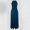 Women Summer High Slit Maxi Dress Halter Sleeveless Long Dress