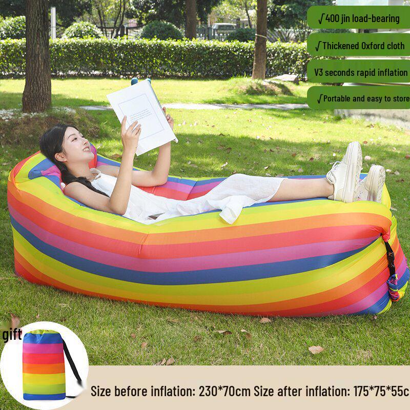Canapea Gonflabilă de Exterior Lazy - Sac de Dormit Portabil și Pliabil în Stil Pernă