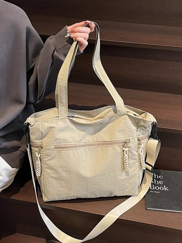 Nylon Tote Bag Large Capacity Fashion Casual Shoulder Purse For Daily Use