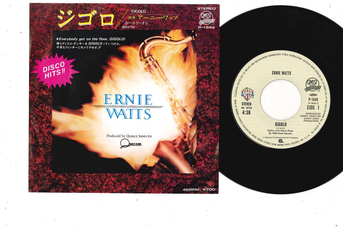 

7inch Record ERNIE WATTS - Gigolo / Hold On P1645 QWEST 1982 Japan Jazz Used
