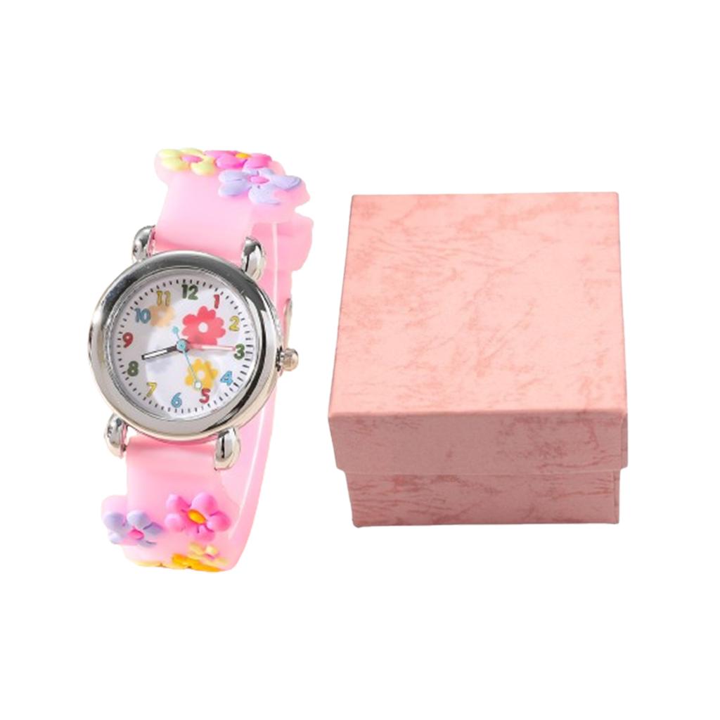 New CHILDREN'S Watch Can Love 3D Pattern Rainbow Flowers CHILDREN'S Quartz Watch Plastic Strap