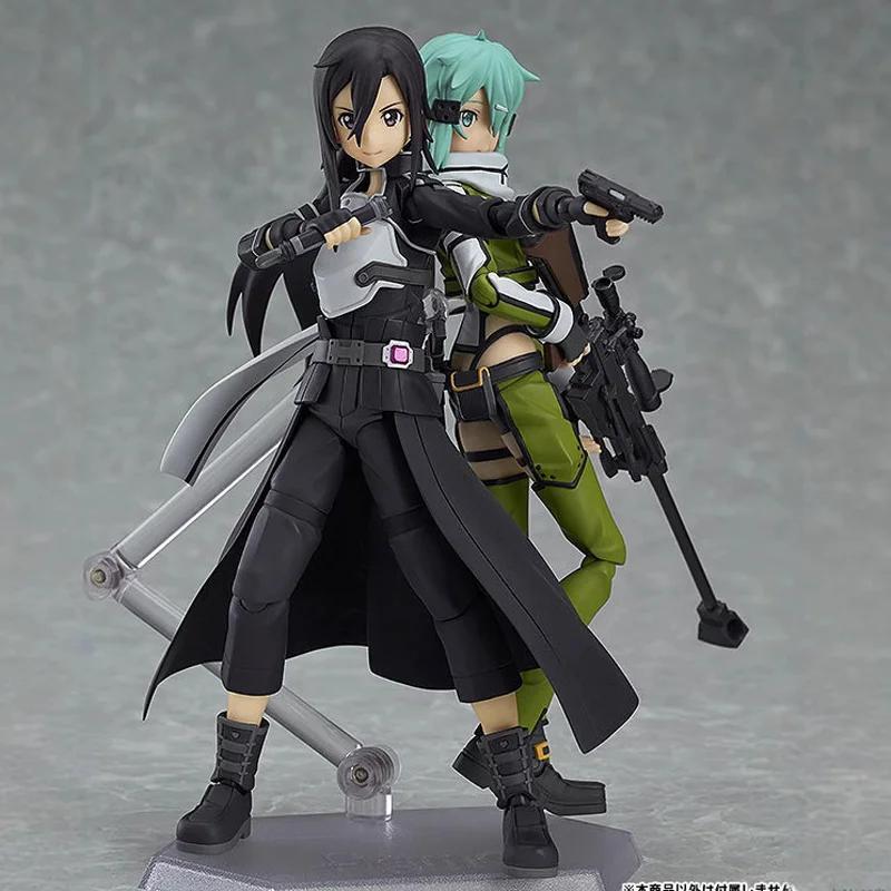 10cm SAO Progressive Scherzo of Deep Night Asuna Kirito Sinon Action Figure Set Movable Model Collectible Anime Toy