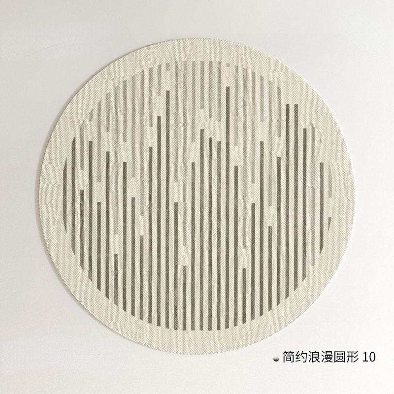 Modern Minimalist Living Room Decoration Stripe Carpet Round Thicken Rug French Style Rugs for Bedroom Home Washable Floor Mat