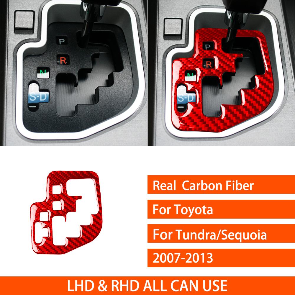 For Toyota Tundra Sequoia 2007-2013 Real Carbon Fiber Sticker Center Gear Shift Panel Cover Car Accessories Interior Decorative