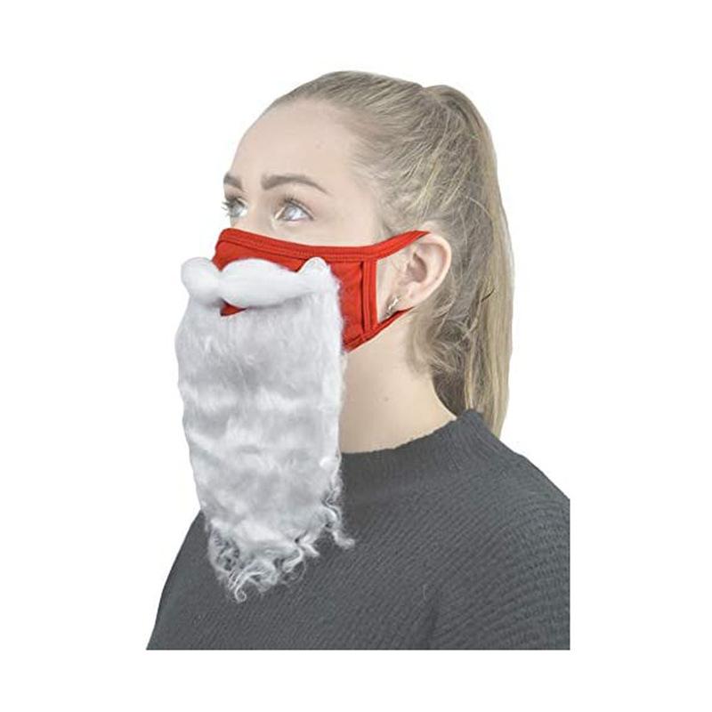 Creative Christmas Beard Mask Red Pure Cotton Santa Claus Beard Mask Holiday Funny White Beard Mask Christmas Cosplay Supplies