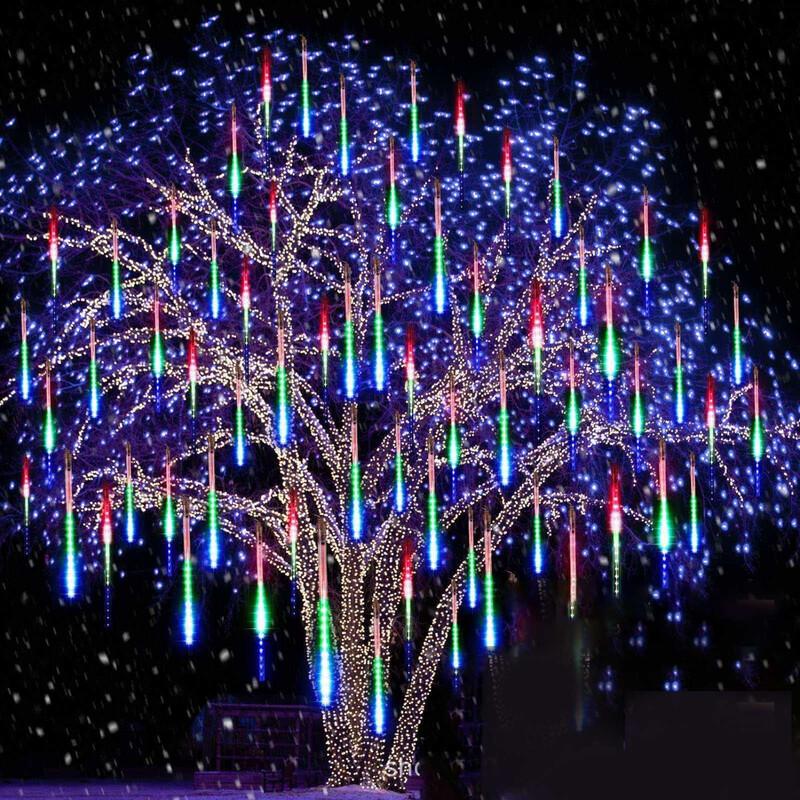 HEIXIE LED Meteor Shower Outdoor Waterproof String Lights