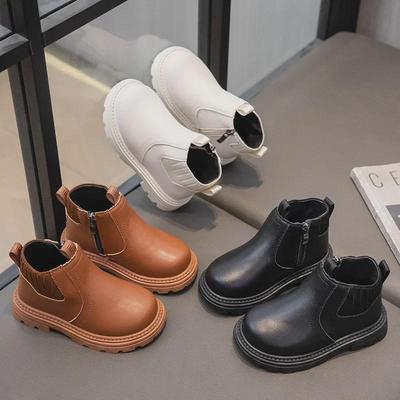 "Novas Botas Martin de Couro com Solado Macio Outono/Inverno para Crianças - Botas Curtas Estilosas e Versáteis para Meninos e Meninas"