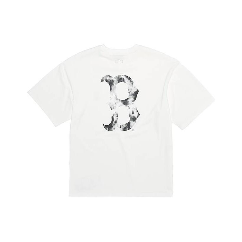 MLB Monogram Series Boston Red Sox Ss26 Short Sleeve Gradient Floral Label Cool Loose T-Shirt Unisex T-Shirts 3ATSM2063-43IVS