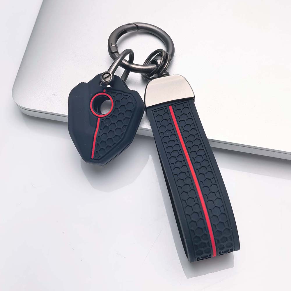Key Holder Cover for CFMOTO 1-Button with Keychain Anti-Scratch Anti-Shock Keychain Holder Soft Silicone Motorcycle Key Protective Cover with keychain