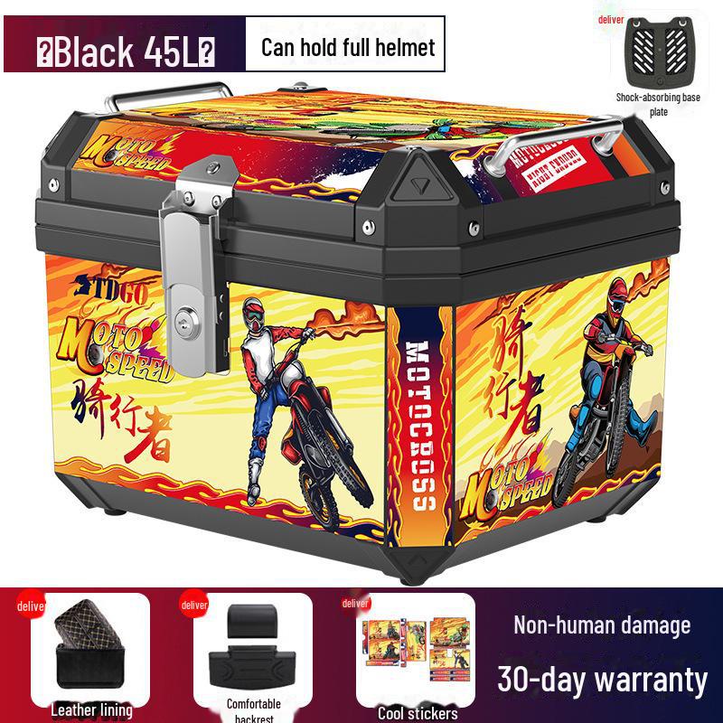 Universal Waterproof Motorcycle and Electric Scooter Trunk: Large Capacity Tail Box for Storage and Takeout