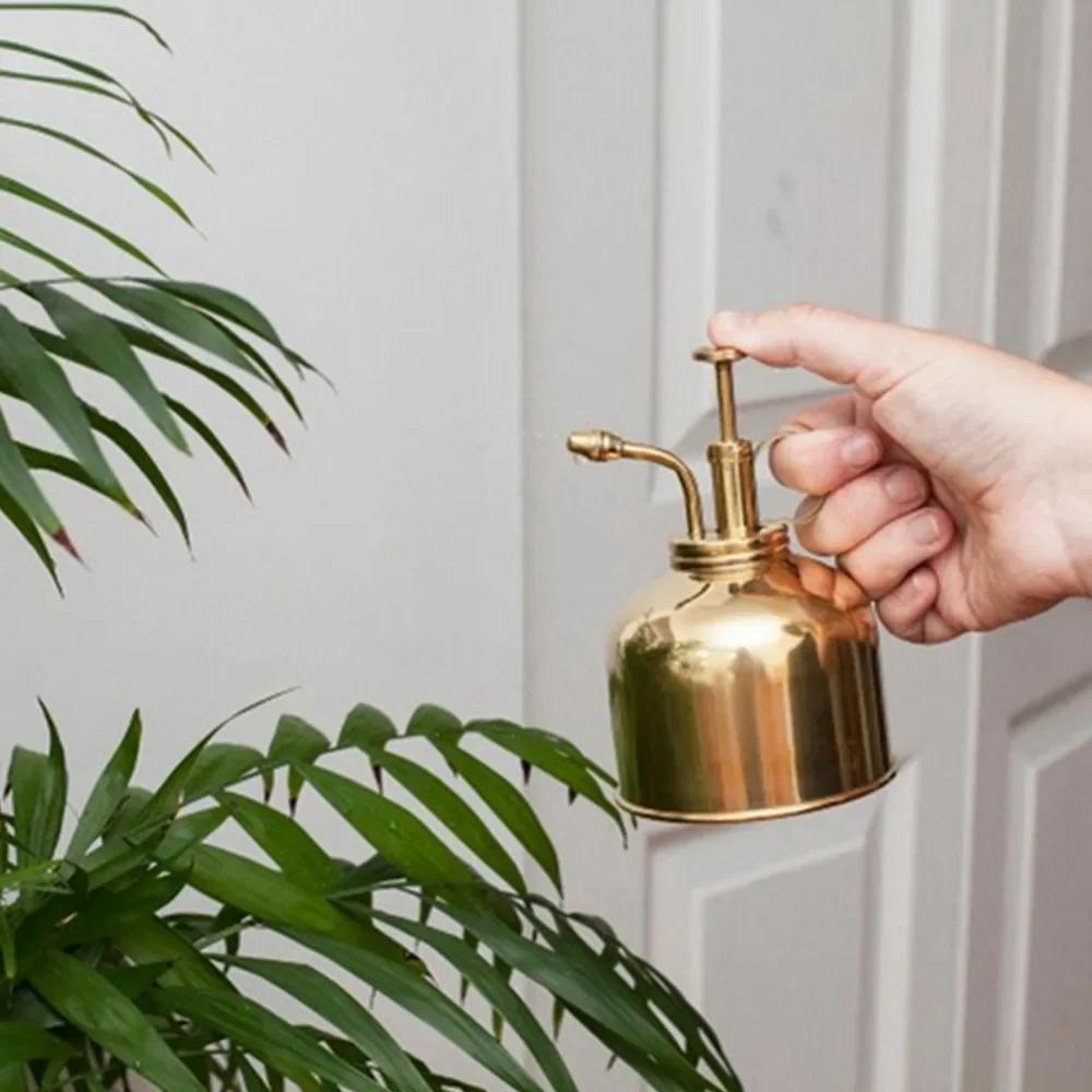 Nordic Style Vintage Golden Watering Bottle for Succulent Plants, Gardening Spraying Bottle, Watering Pot - Garden Tool argento
