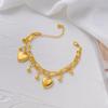 316L nerezová ocel New Fashion Upscale Jewelry Bohemia 2 Layer Ball Lovers Love Heart Charm Náramek s tlustým řetízkem pro ženy
