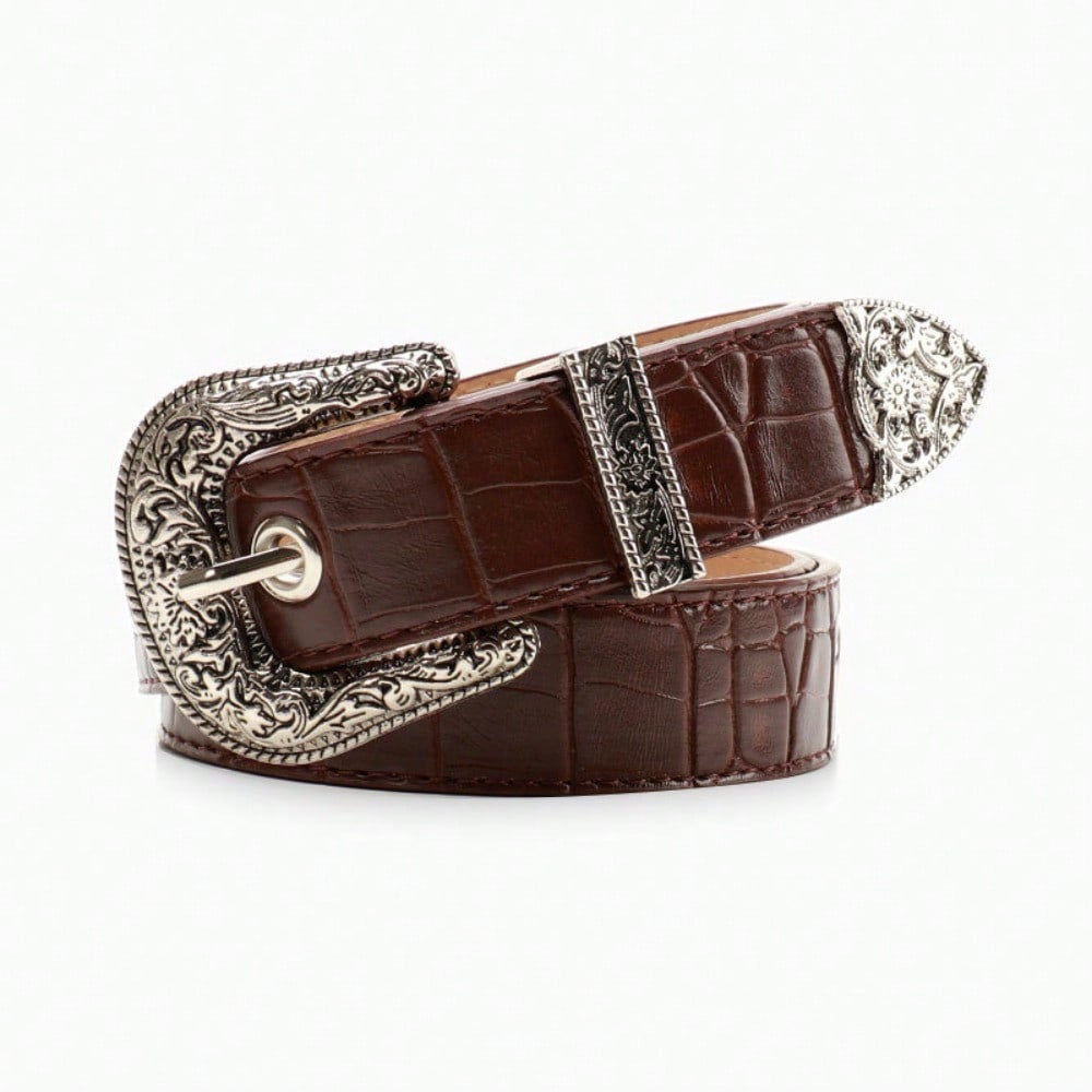 Retro Style Belt Women's Engraved Women's Belt Versatile Jeans Decorative Belt