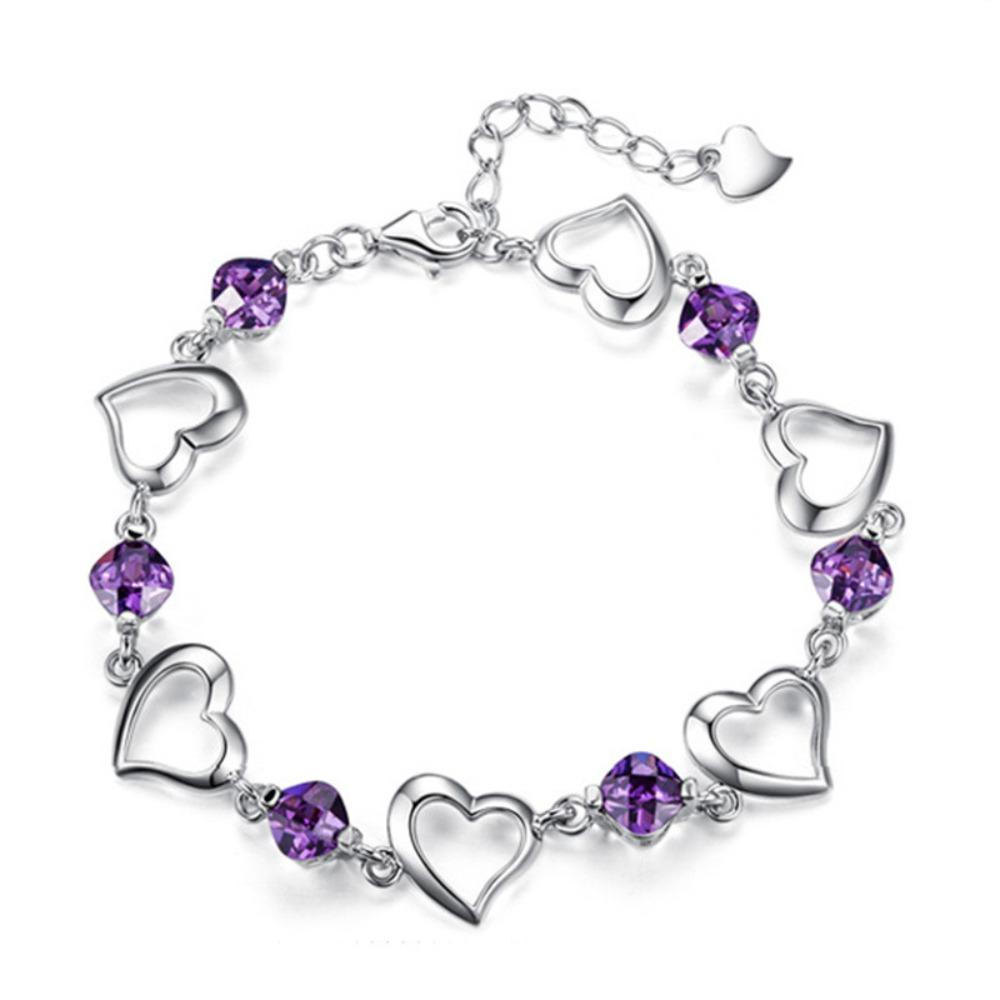 

Love Heart Synthetic Crystal Bracelet Vintage Fashion Jewelry for Women Elegant Retro Accessories
