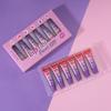 6PCS Julystar Lip Makeup Fruity Tear Lip Glaze Matte Background Waterproof Tear Lipstick