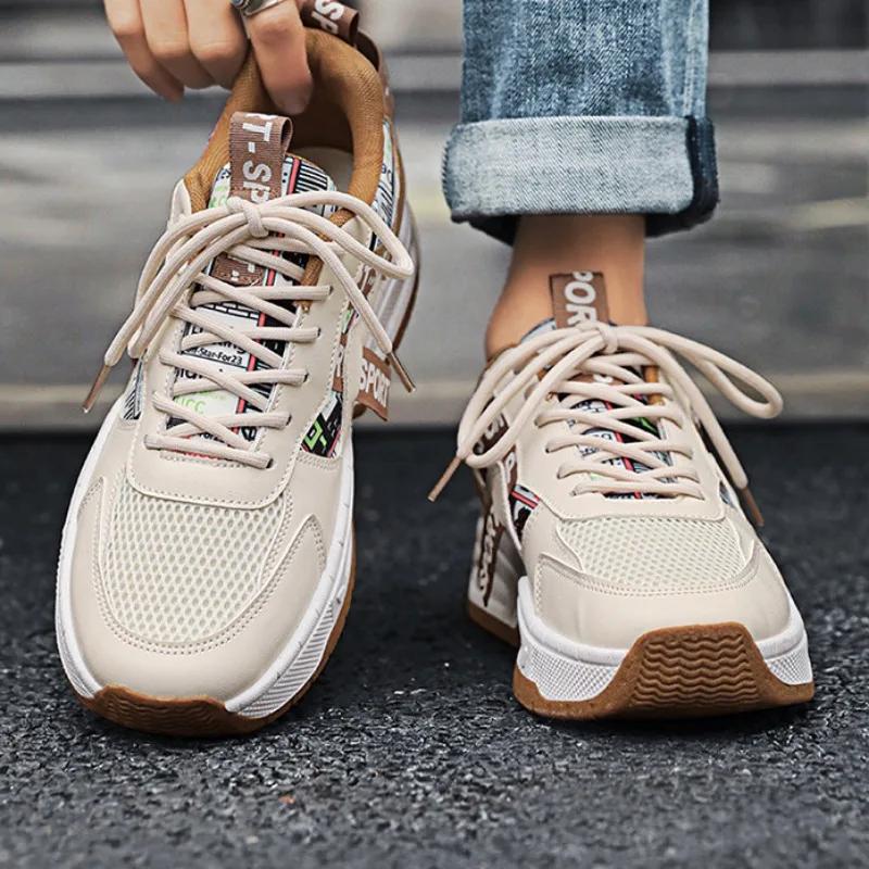 Sneakers alla Moda da Uomo Scarpe Sportive con Zeppa Nuova Tendenza Autunno 2024 Stringate Scarpe da Corsa in Rete uomo Sneakers Multicolore Zapatillas Uomo