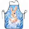 1pc Cute Rabbit Bubble Bath Apron with Bunny Print & Bubble Patterns - Adjustable Waistband, Durable Easy-Clean Polyester Bib Suitable for Cooking, Ga