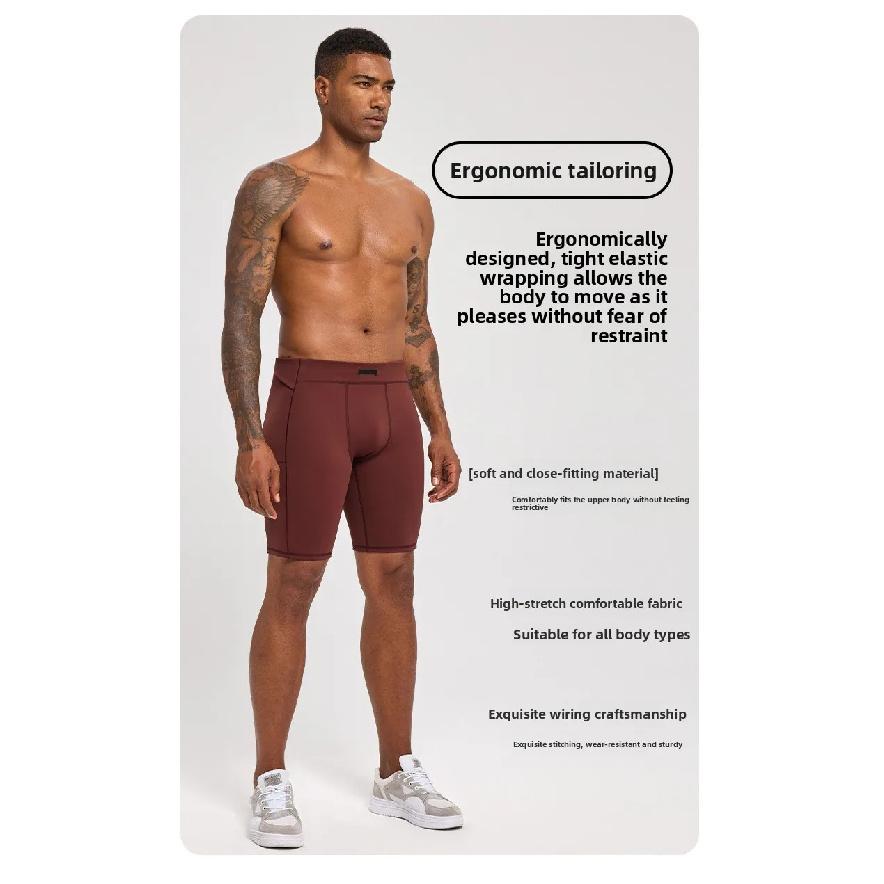 Strong shaping sports leggings for men summer quick drying breathable sports shorts, sweat training cropped pants Running shorts