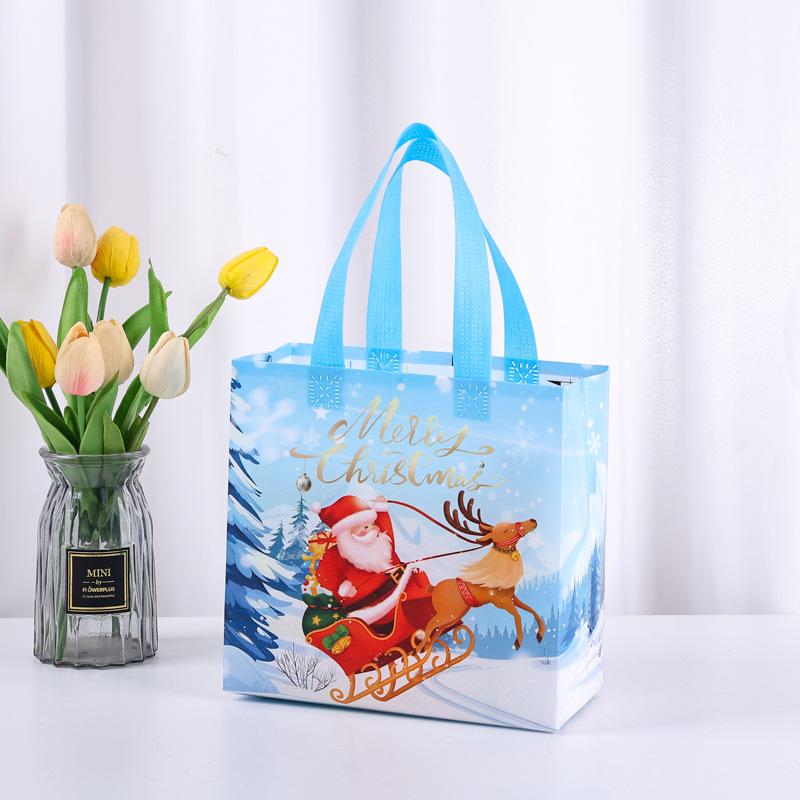 Custom Red Non-Woven Christmas Gift Bag with Logo Printing