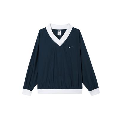 Ose UV Woven Long-Sleeve V-Neck Top Women Tops Blue FV7650-480