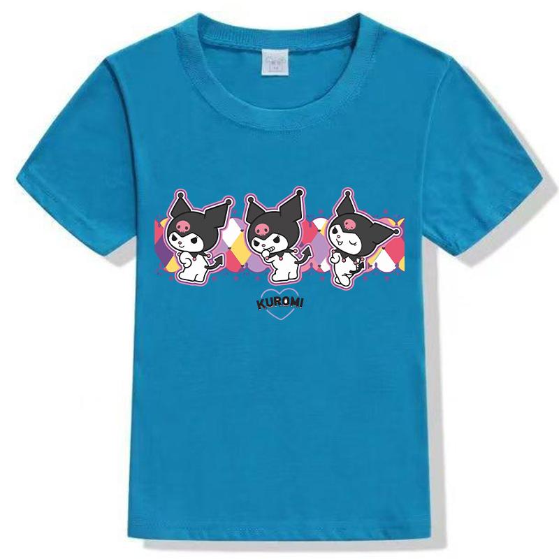 2026 Sanrio Printed Childrens Clothing Fashion and Leisure Round Neck Parent Child Clothing Childrens Tshirt Pure Cotton S