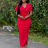 The New Women's Dress Is Fashionable, Elegant and Stylish, Featuring A V-shaped Banquet Dress and A Diamond Embossed Dress