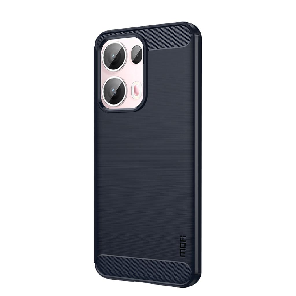 For Oppo Reno13 Pro 5G Back Cover MOFI Brushed Texture Carbon Fiber Soft TPU Case