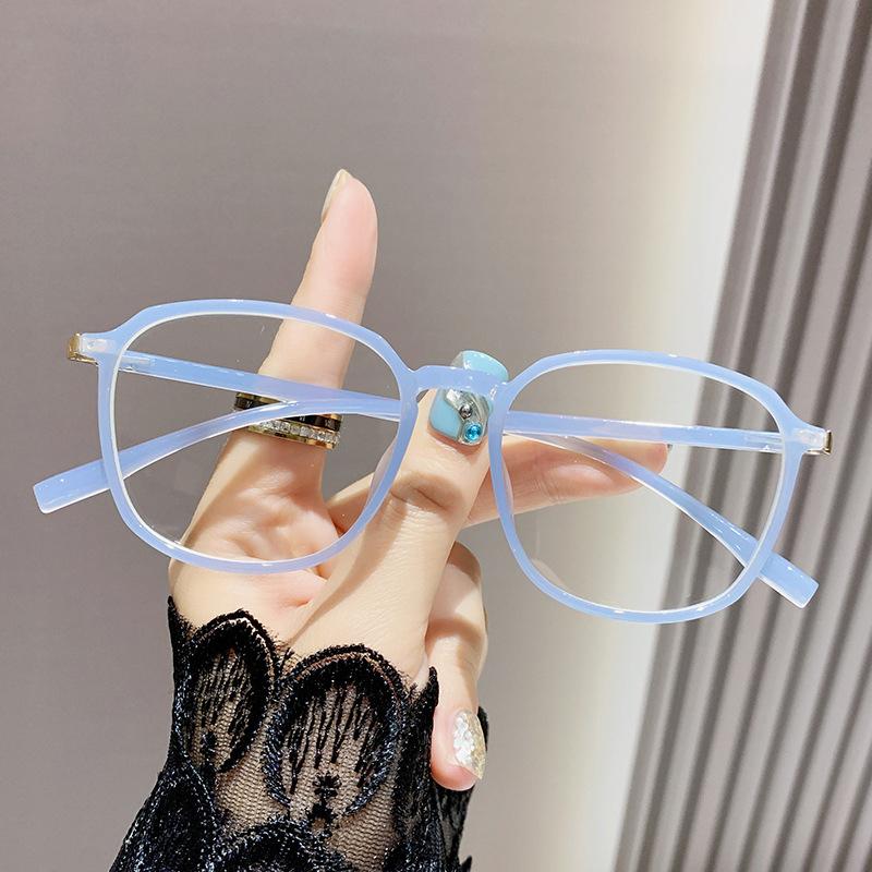 Anti-Blue Light Reading Glasses Portable And Fashionable For The Elderly Ladies' Round-Frame Single-Lens Presbyopia Glasses