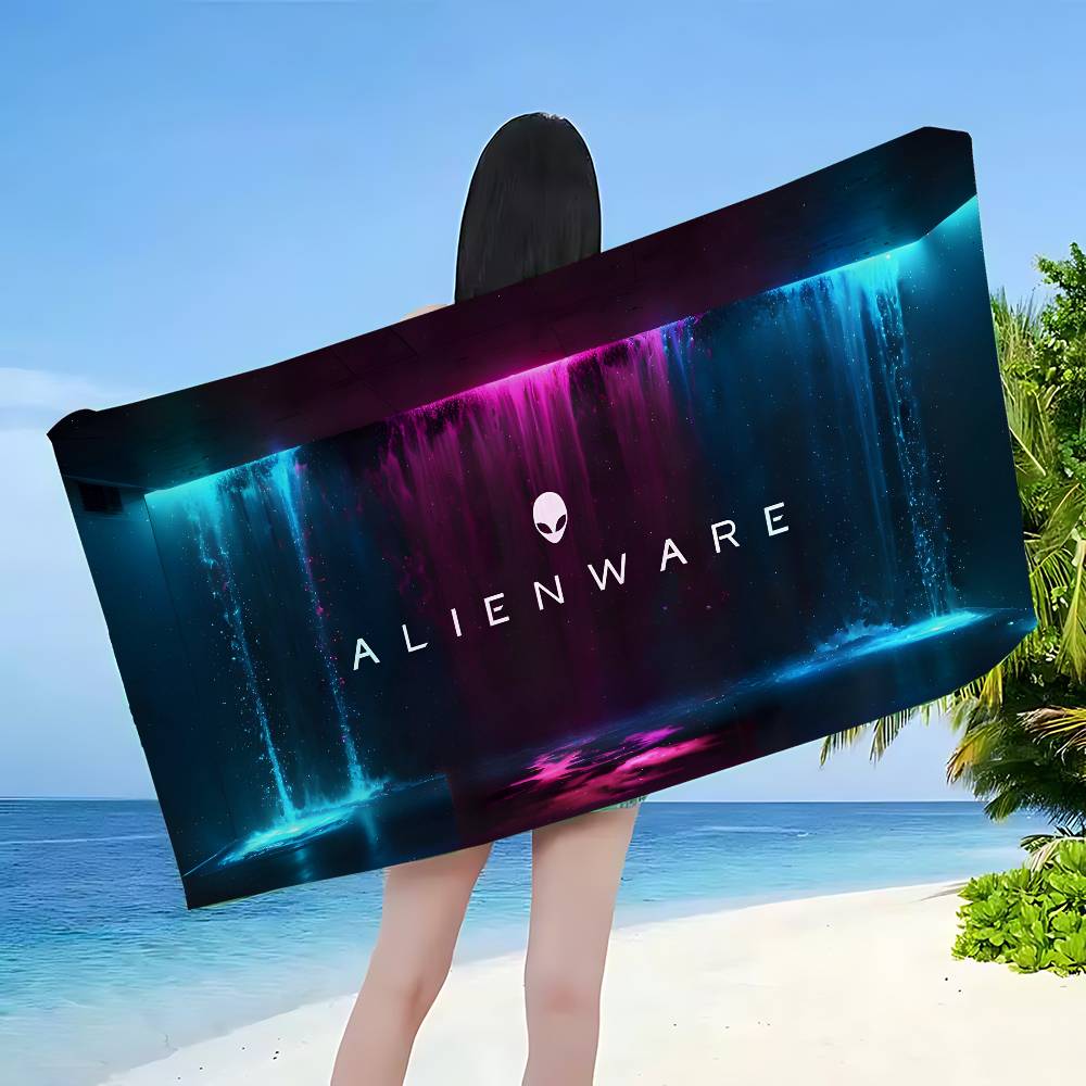 Dell Alienware A-Animation Pc Gaming Microfiber Blanket Quick Drying Beach Towels Printing Super Absorbent Pool Towel Blanket