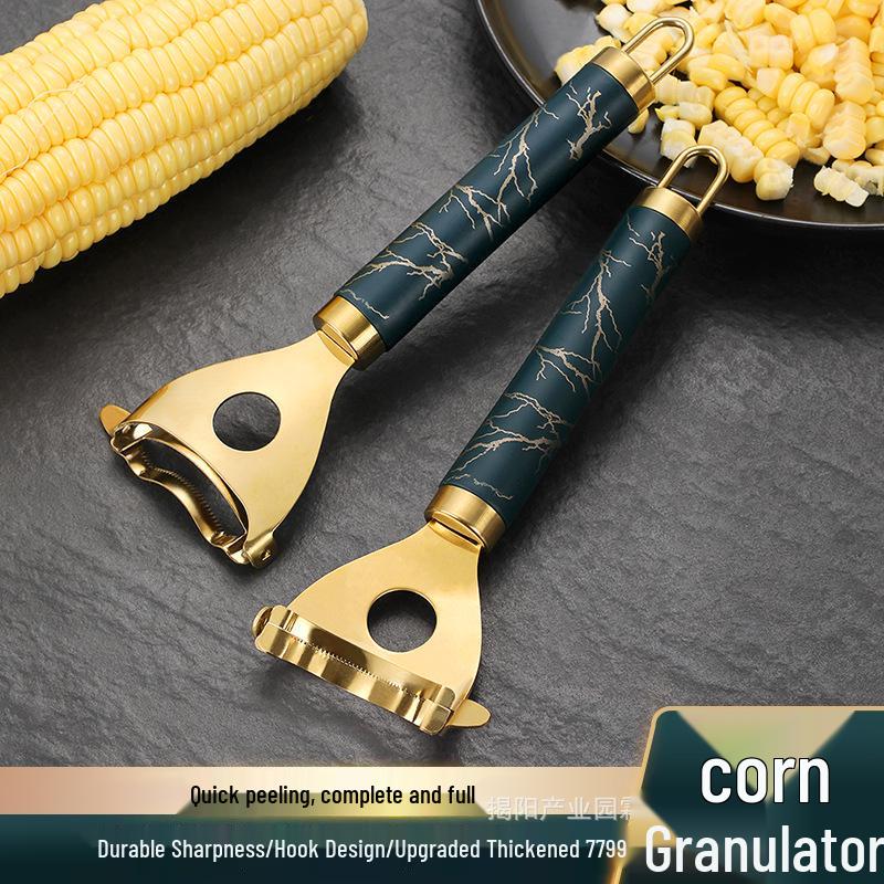 

Dual-Use Stainless Steel Corn Scraper - Enhanced Kitchen Gadget with Hook Round Tube Corn Scraper