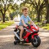 Electric Motorcycle for Children, Licensed Honda, 6 V, 3 km/h, Music, Lights, 2 Training Wheels, Red