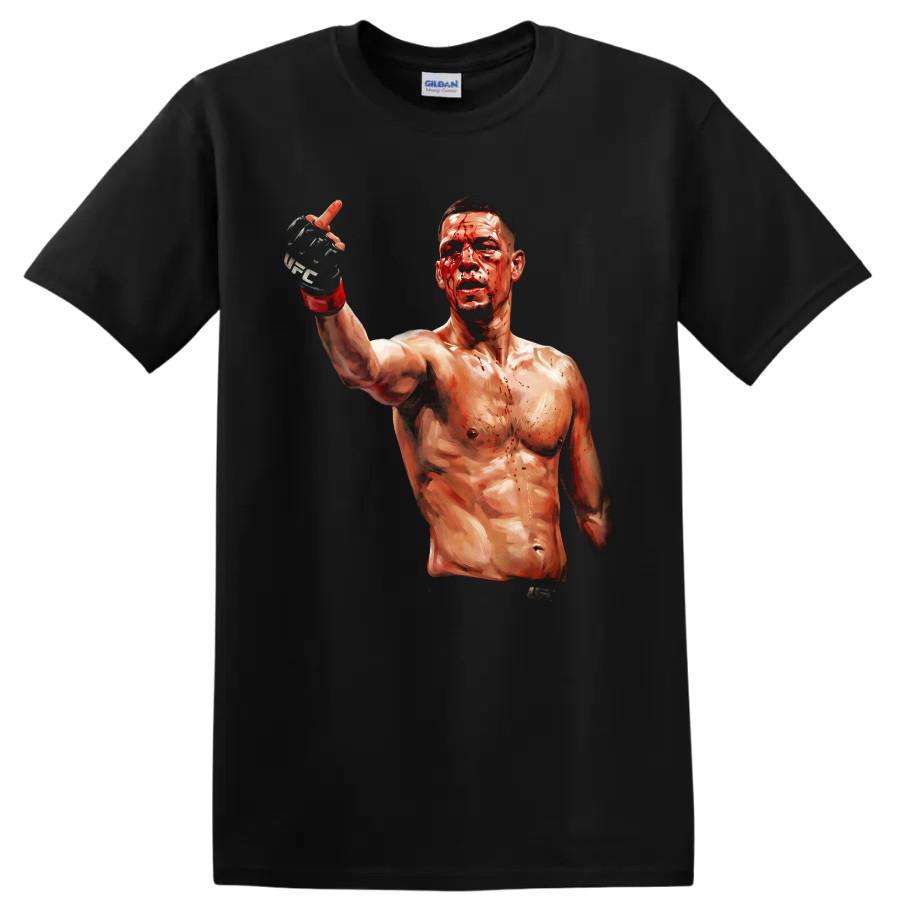 Nate Diaz MMA Fighter Tričko Zakrvavělý Portrét Fanoušek Bojových Sportů Grafické