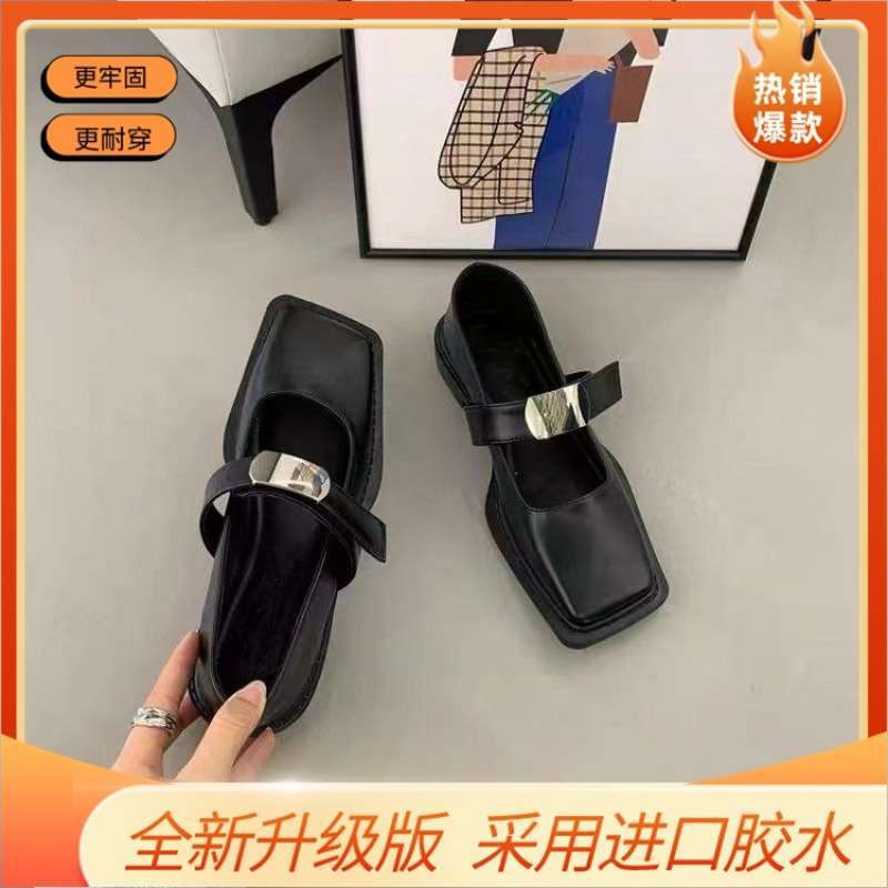 French British Style Single Shoes Women's Shoes Loafers Mary Jane Spring and Autumn New Thick Heel Retro Black Small Leather Shoes Women