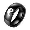 Men Women Yin Yang Sign Band Fashion Titanium Steel Ring Lover Couple Jewelry