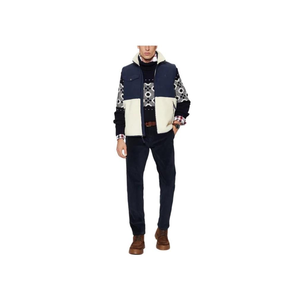 Polo Ralph Lauren Kamizelka bez rękawów z blokami kolorów i haftowanym logo, kołnierzyk stojący, męska, granatowa 710854959-008