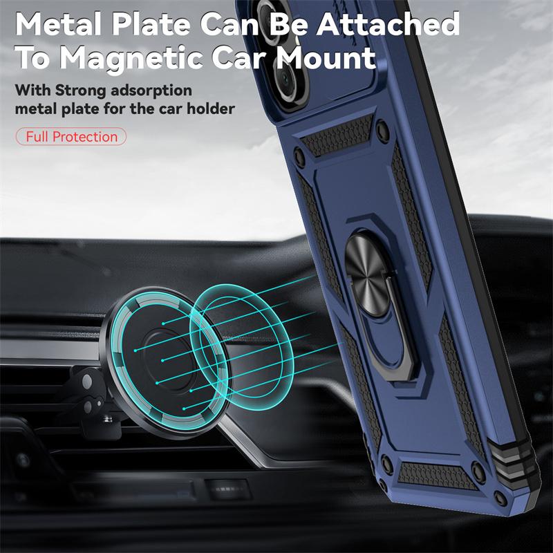 For Samsung Galaxy A07 Case Slide Lens Protector Armor Phone Cover for Sumsung A07 A 07 GalaxyA07 4G Ring Stand Shockproof Funda