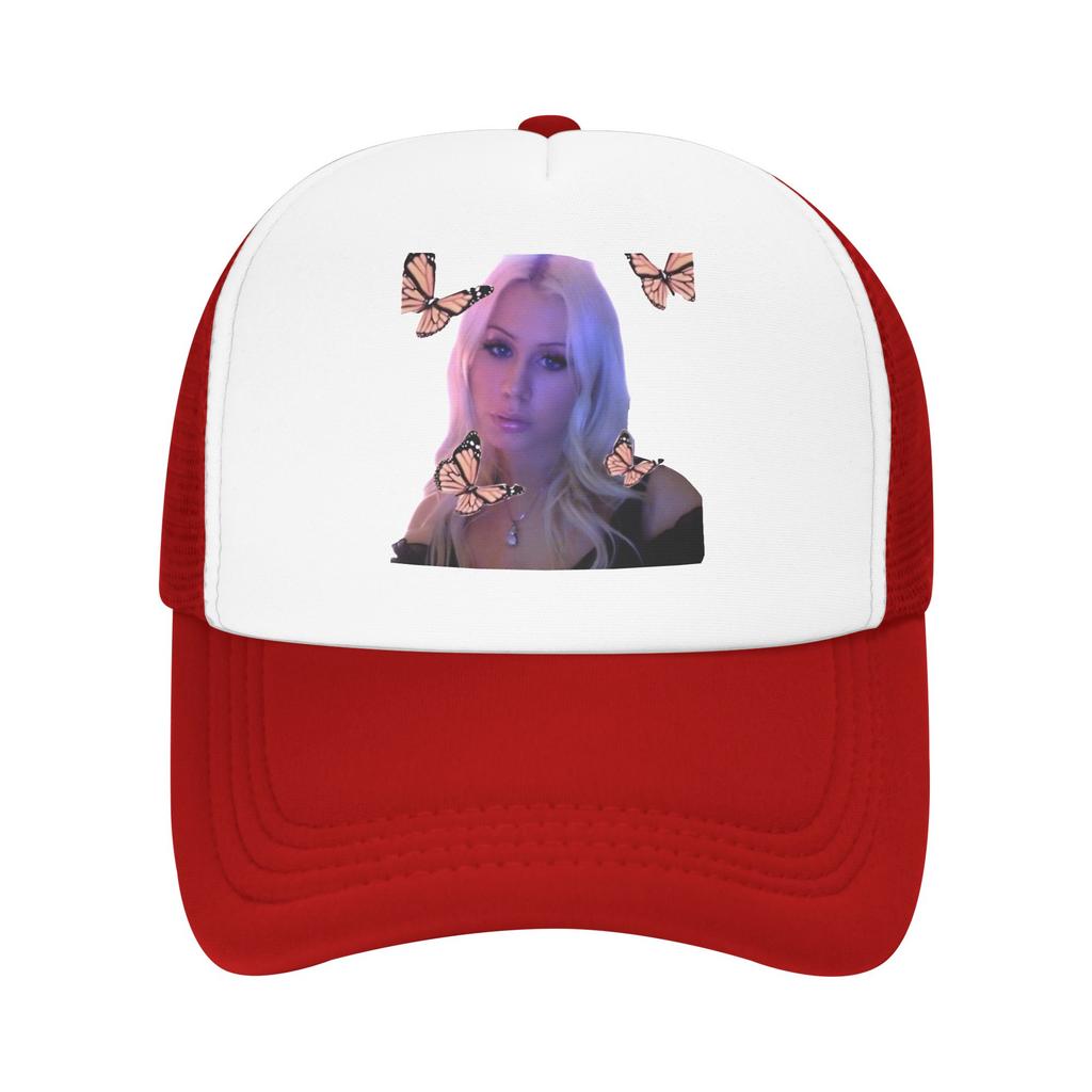 Slayyters Pink Butterflies Design Mesh Sun Hats  UnisexTeens Print Hip Hop Hats Spring Casual Tennis Skate Baseball Cap